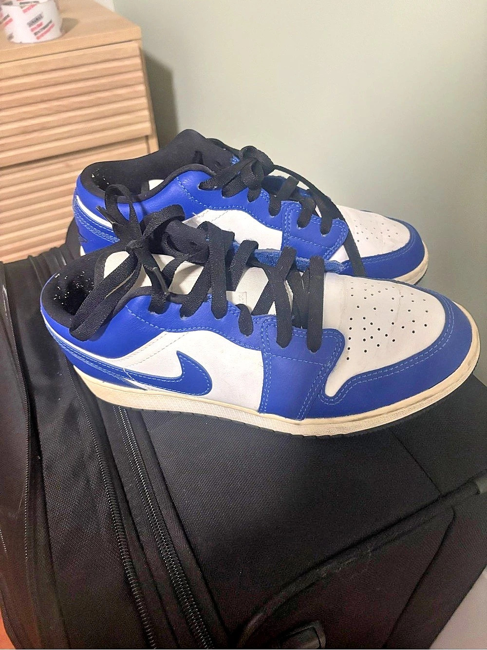 Nike Air Jordan 1 Low Blue & White Sneakers